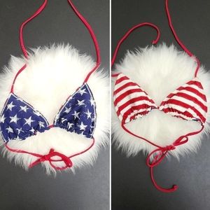 🇺🇸 Stars & Stripes Reversible Bikini Top size XS
